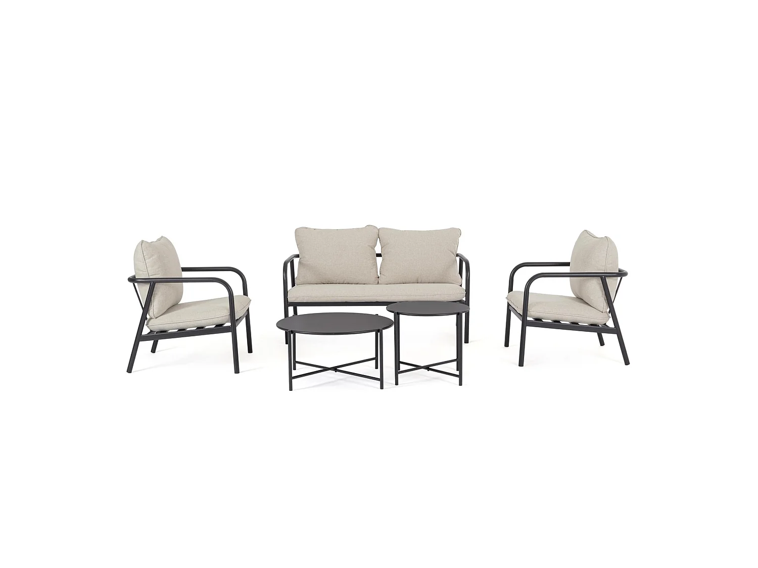 Complete zitset met bank, fauteuils en bijzettafels - CAIMARI