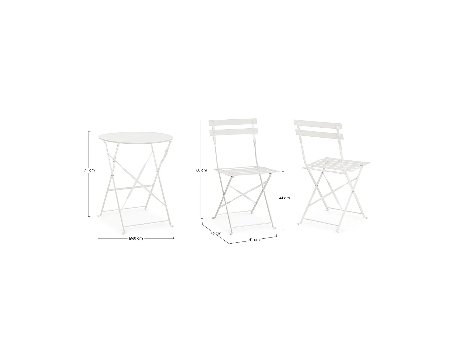 Set bistrot composto da tavolo e 2 sedie - AUSTIN