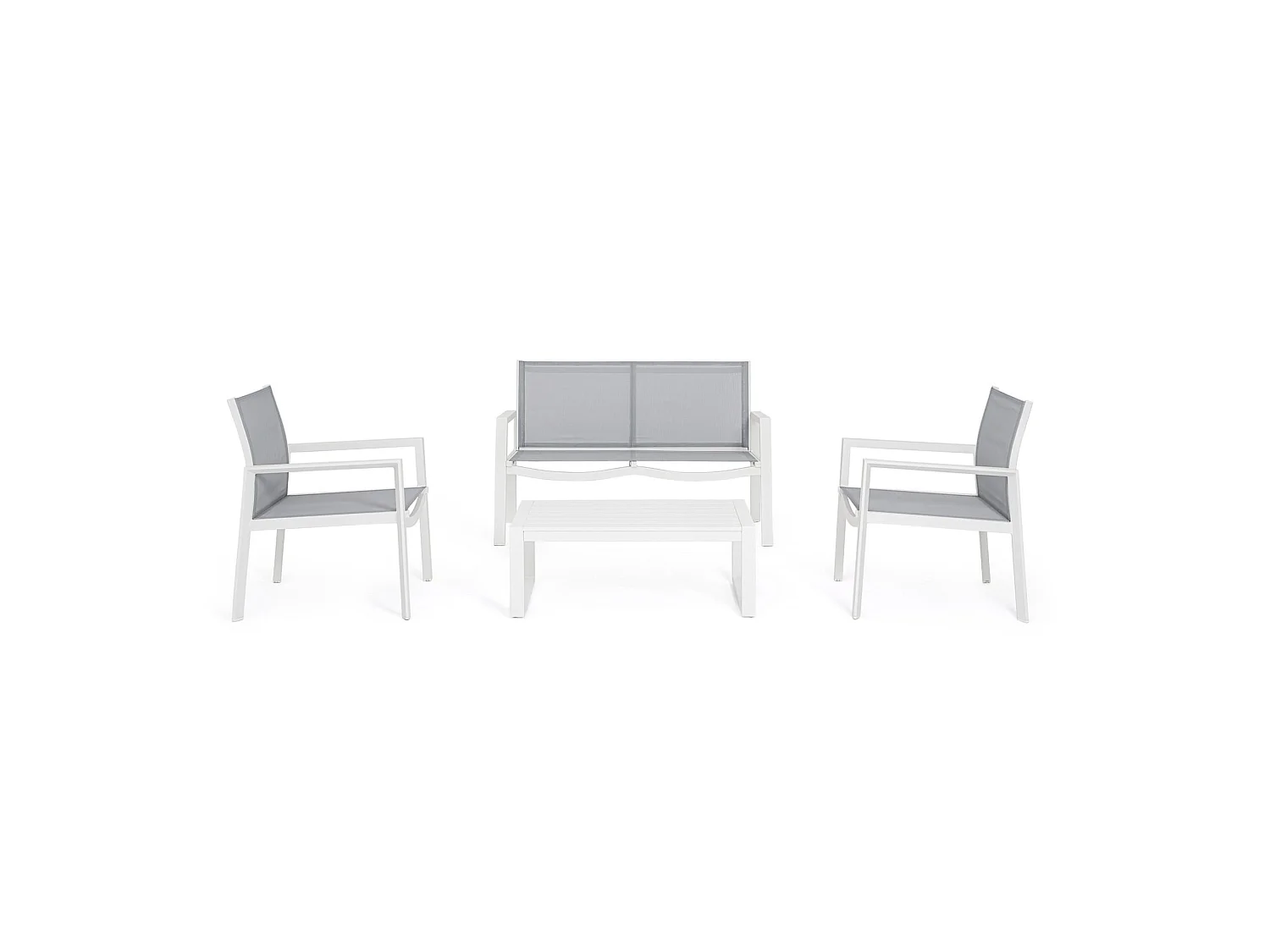 Conjunto de salón de jardín en textilene gris claro  - GRANADA