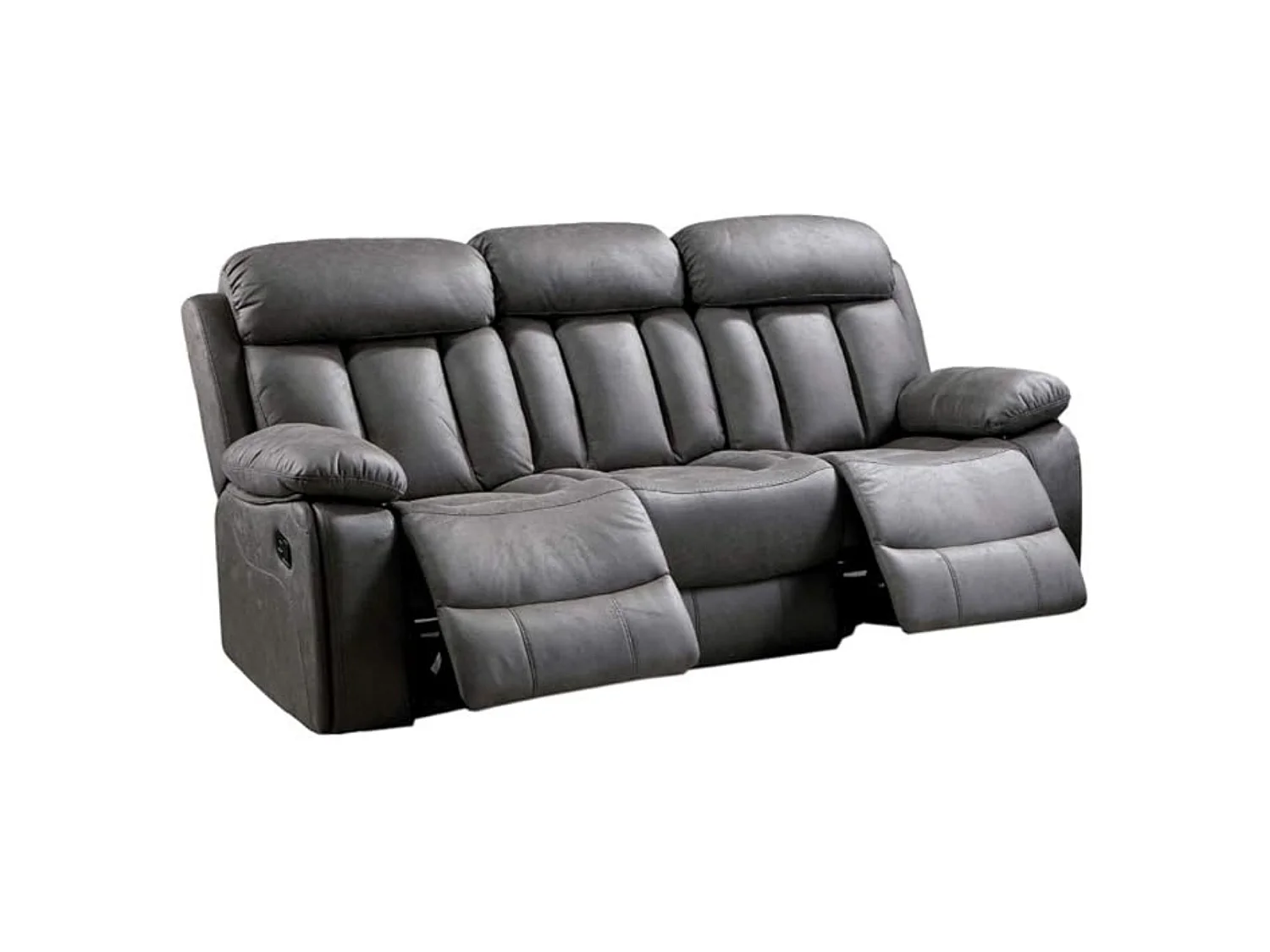 Sofá Relax Manual 3 Plazas  – Confort y Diseño Moderno con Respaldo y Reposapiés Reclinables – Color Marengo