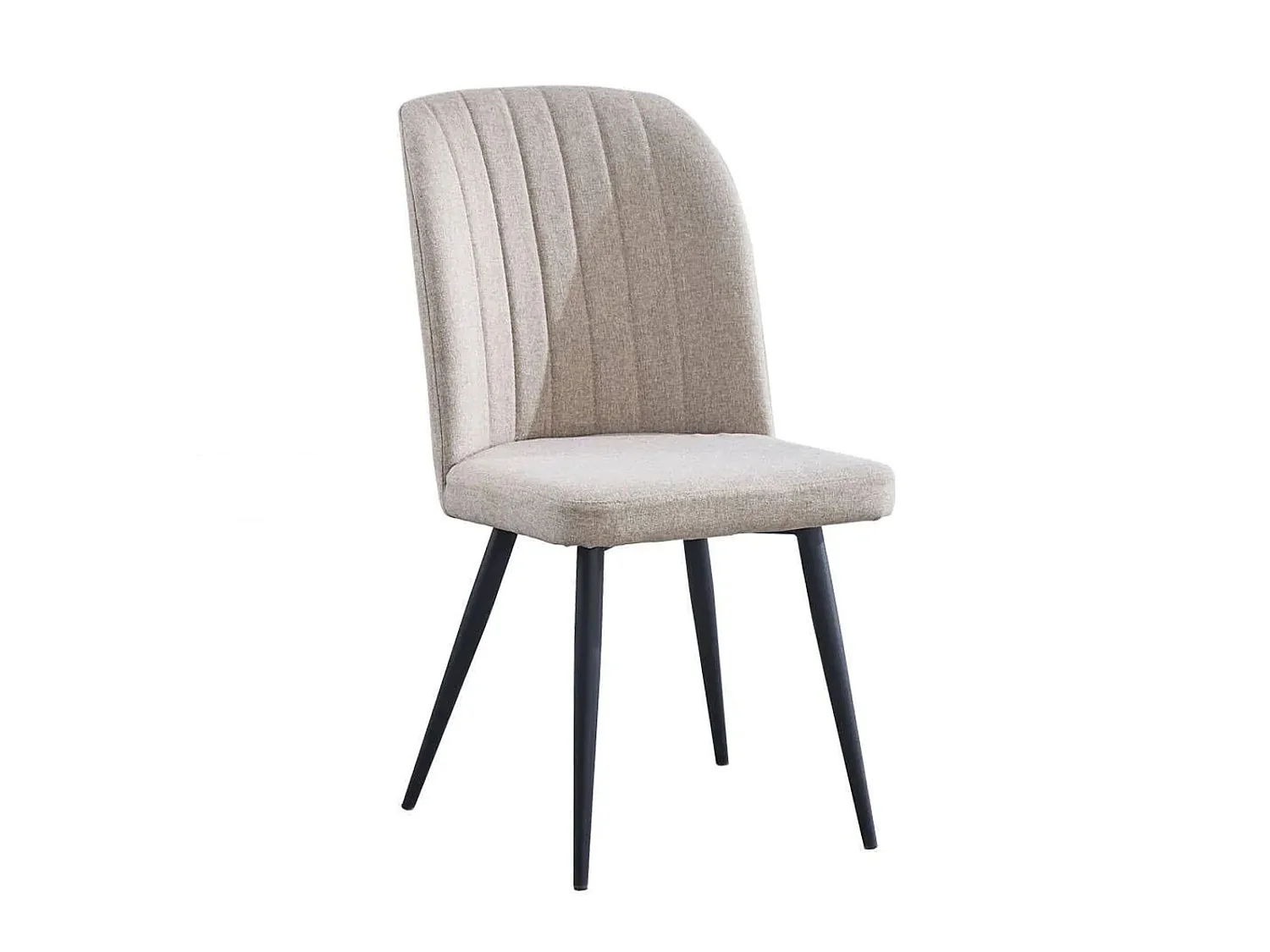 Conjunto de Comedor – Mesa Fija Rectangular con Tapa MDF y Patas Metálicas Negras + 4 Sillas Tapizadas en Tela (Beig)