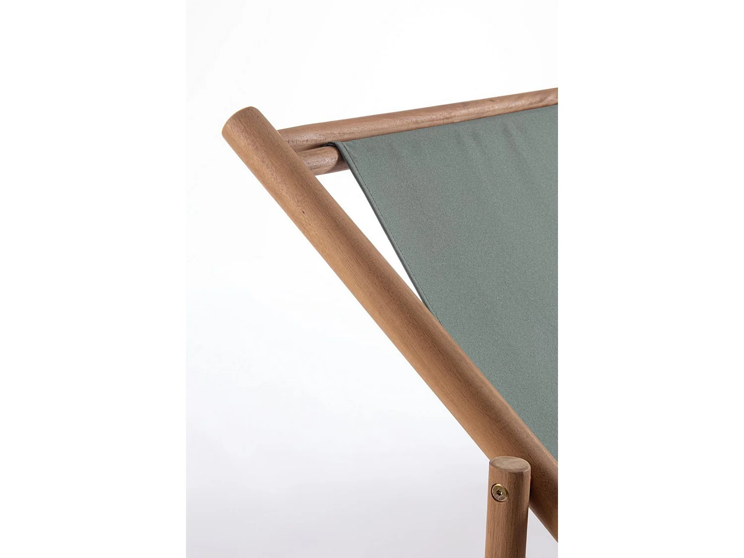 Lot de 4 chaises longues en acacia et tissu vert - MONSARAZ