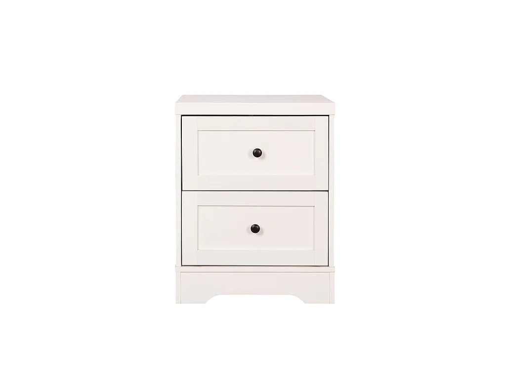 Conjunto de Dormitorio Blanco – Cabecero de 168 cm + 2 Mesitas de Noche con Cajones – Estilo Moderno y Minimalista en Melamina de Alta Calidad