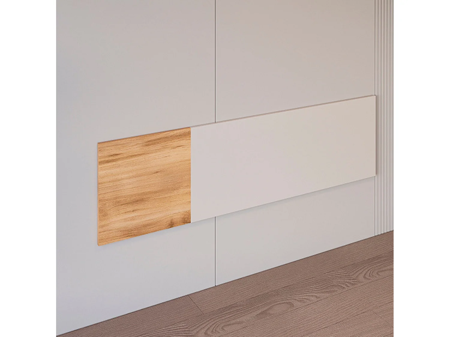 Cabecero de Matrimonio de Melamina con Herrajes + 2 Mesitas de Noche de Melamina con 3 Cajones, Color Mauvella-Beig (Cabecero 45 x 160 x 1,6 cm | Mesi