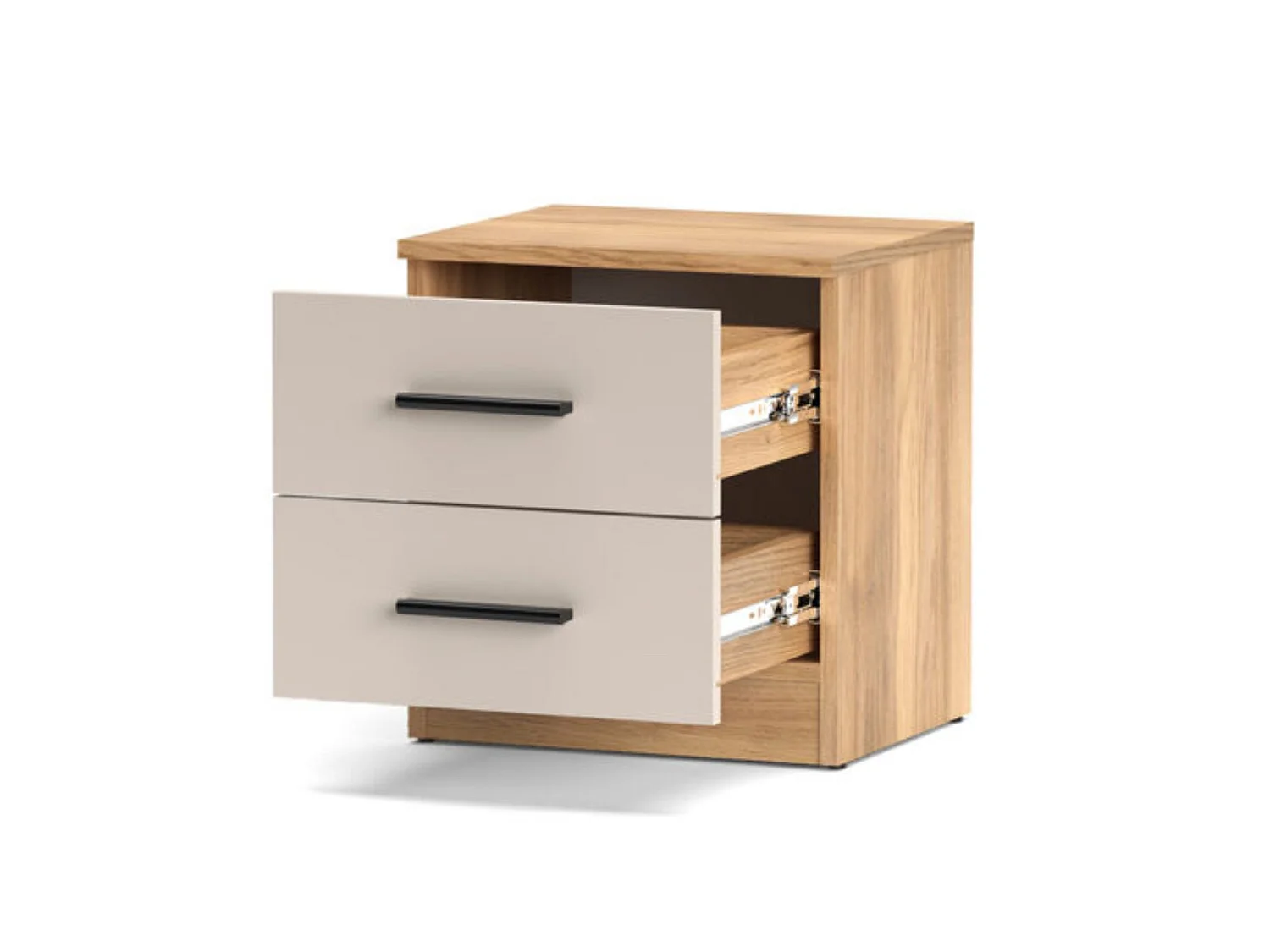 Cabecero Juvenil de Melamina con Herrajes + 2 Mesitas de Noche de Melamina con 2 Cajones, Color Mauvella-Beig (Cabecero 45 x 110 x 1,6 cm | Mesitas 43