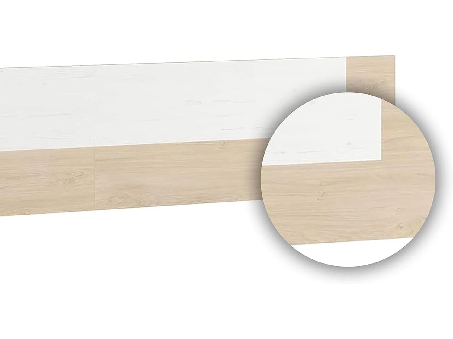 Meyvaser Cabecero Cama 150 Blanco y Cambria – Estilo Nórdico Minimalista, 160x45x1.6 cm, Cabecero de Pared para Camas 140/150/160, Fácil Montaje