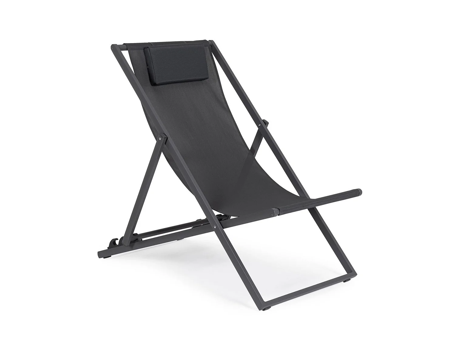Lot de 4 chaises longues de jardin en textilène et structure en aluminium - TAYLOR