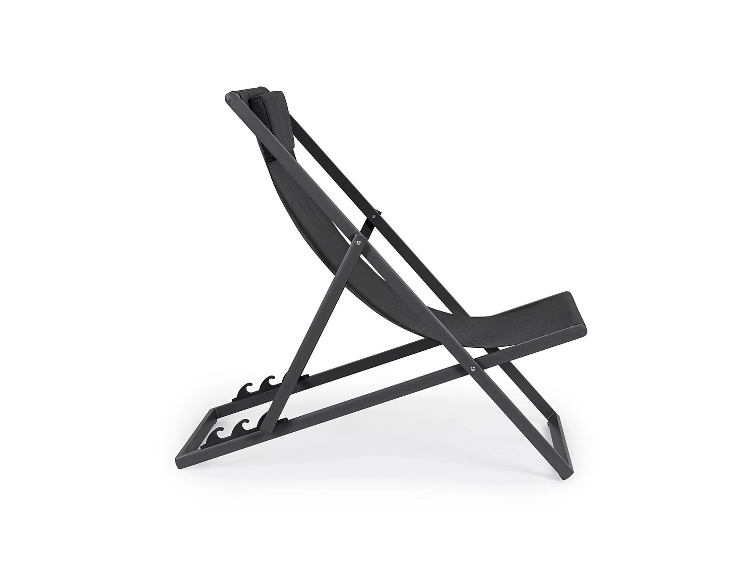 Lot de 4 chaises longues de jardin en textilène et structure en aluminium - TAYLOR