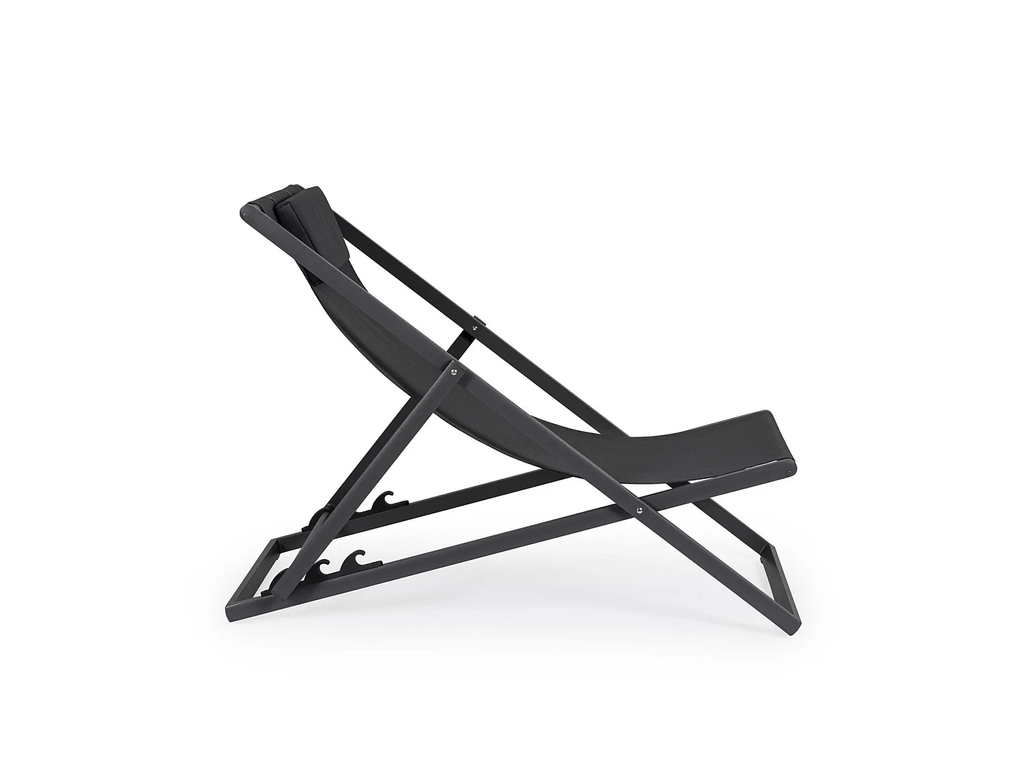 Lot de 4 chaises longues de jardin en textilène et structure en aluminium - TAYLOR