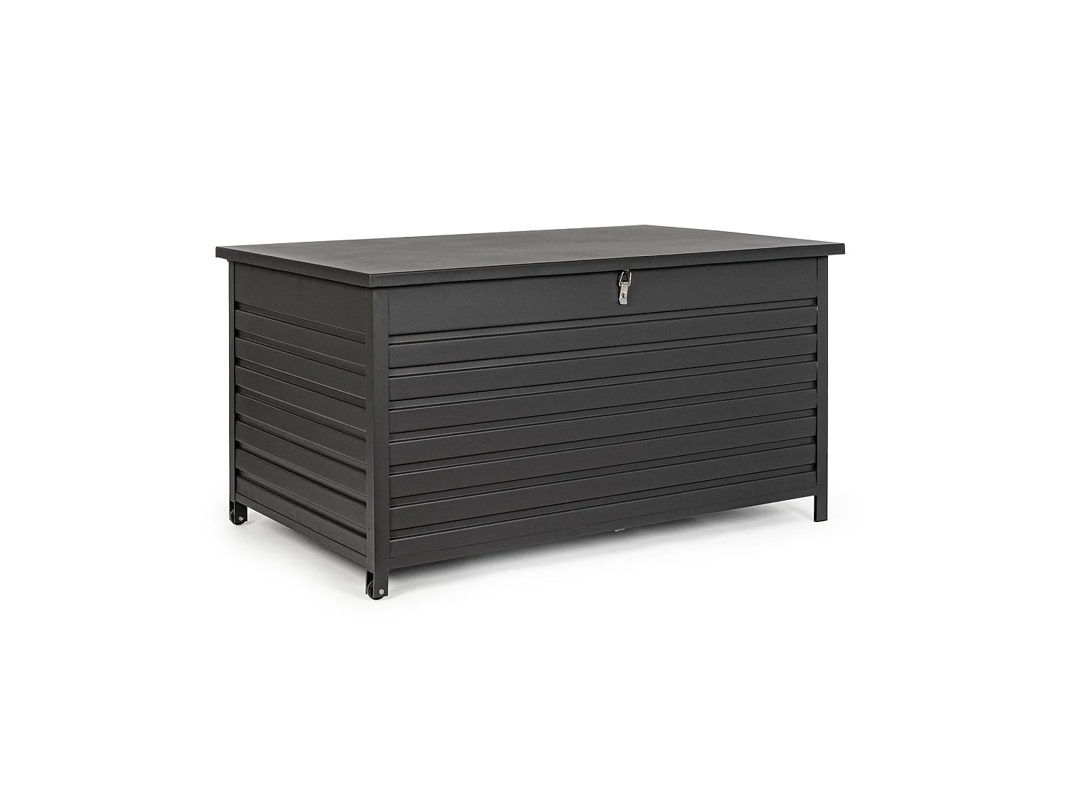 Coffre de jardin en aluminium anthracite, avec roulettes - BURGOS