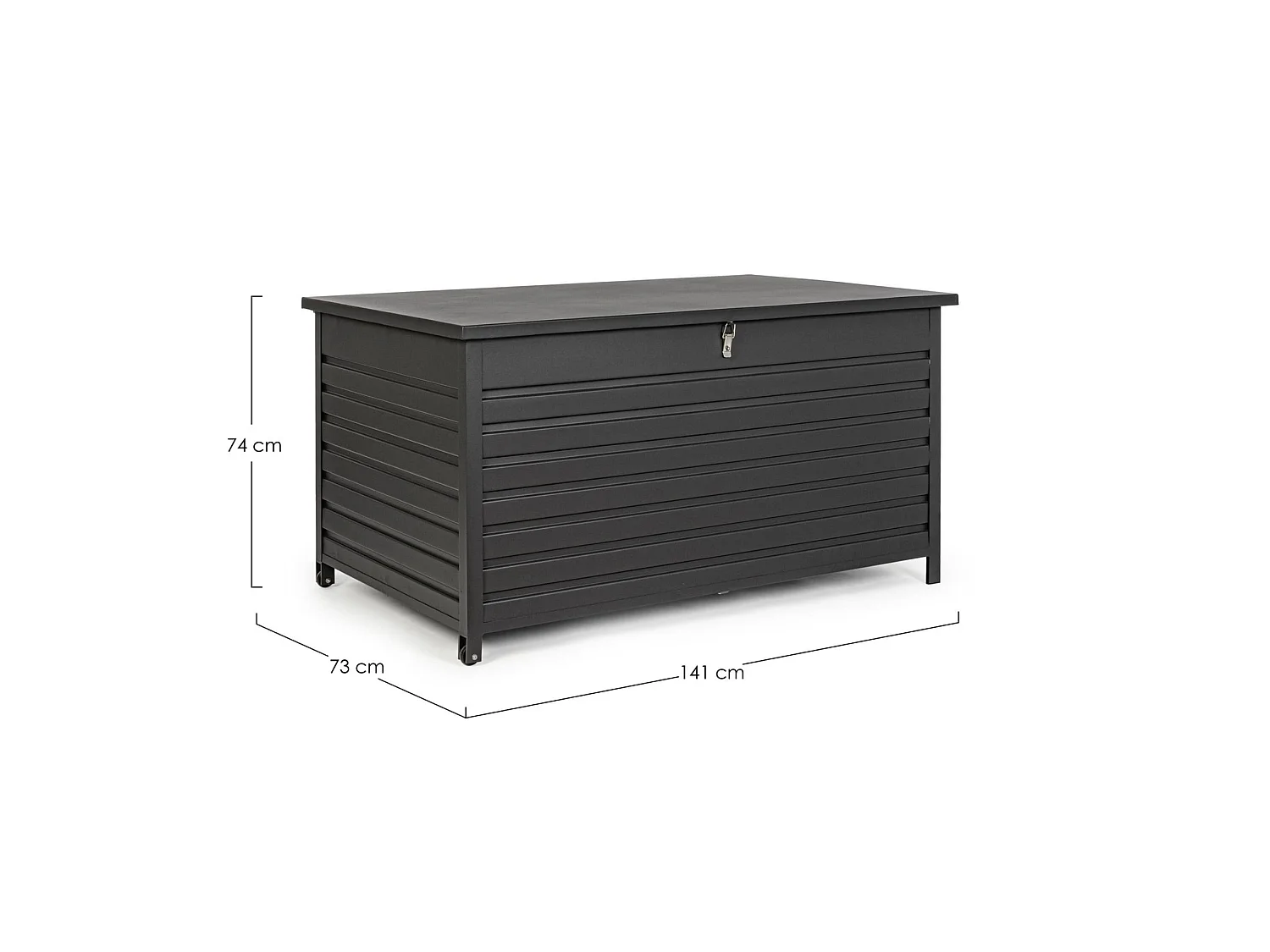 Coffre de jardin en aluminium anthracite, avec roulettes - BURGOS
