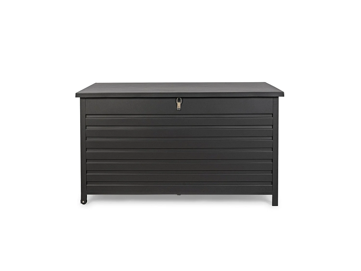 Coffre de jardin en aluminium anthracite, avec roulettes - BURGOS