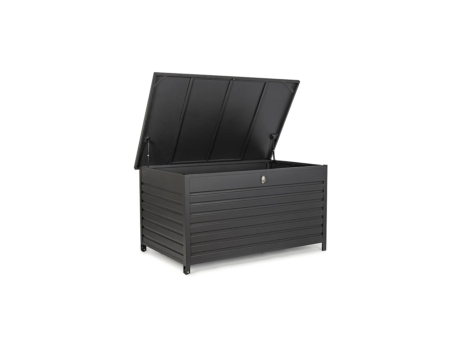 Coffre de jardin en aluminium anthracite, avec roulettes - BURGOS