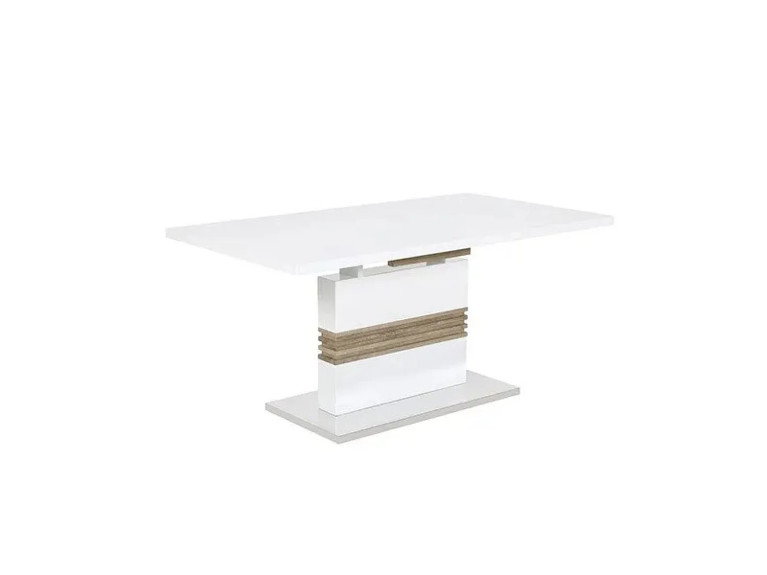 Conjunto de Comedor Extensible – Mesa Lacada Blanco Brillo y Cambria + 4 Sillas Tapizadas en Microfibra Color Marengo con Patas Cromadas