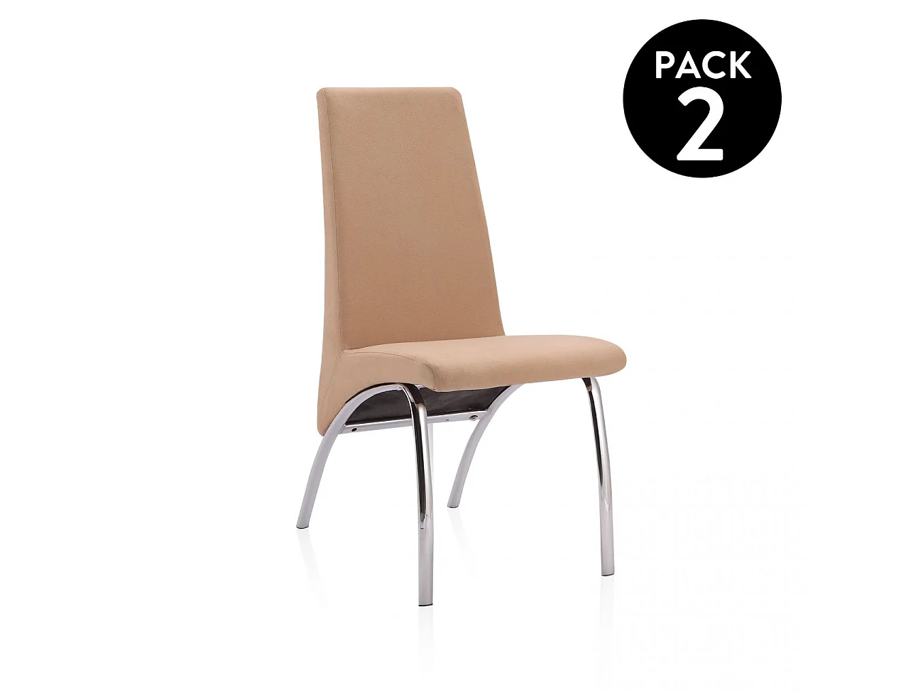 Conjunto de Comedor Extensible – Mesa Lacada Blanco Brillo y Cambria + 4 Sillas Tapizadas en Microfibra Color Marengo con Patas Cromadas