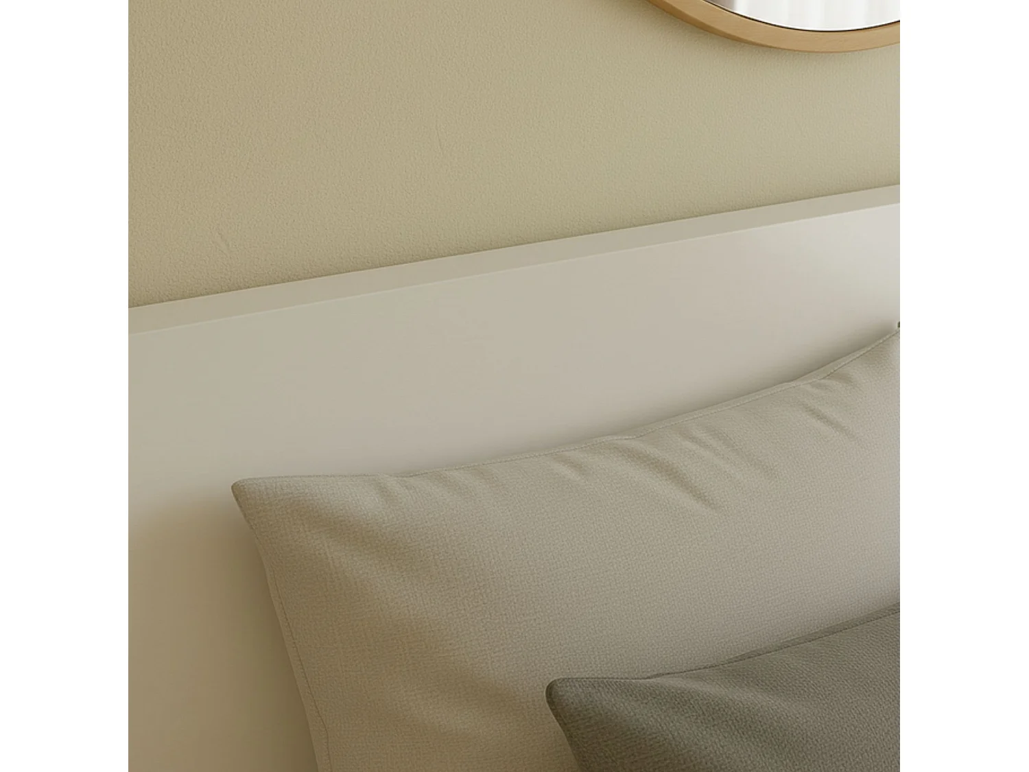 Conjunto de Dormitorio Blanco – Cabecero de 168 cm + 2 Mesitas de Noche con Patas de Madera de Haya – Estilo Nórdico Moderno en Melamina de Alta Calid