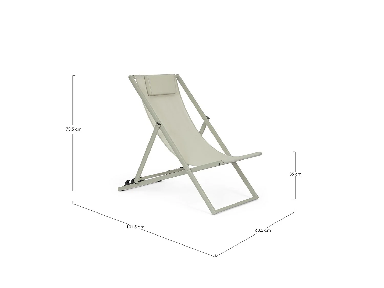 Lot de 4 chaises longues de jardin en textilène et structure en aluminium vert - TAYLOR