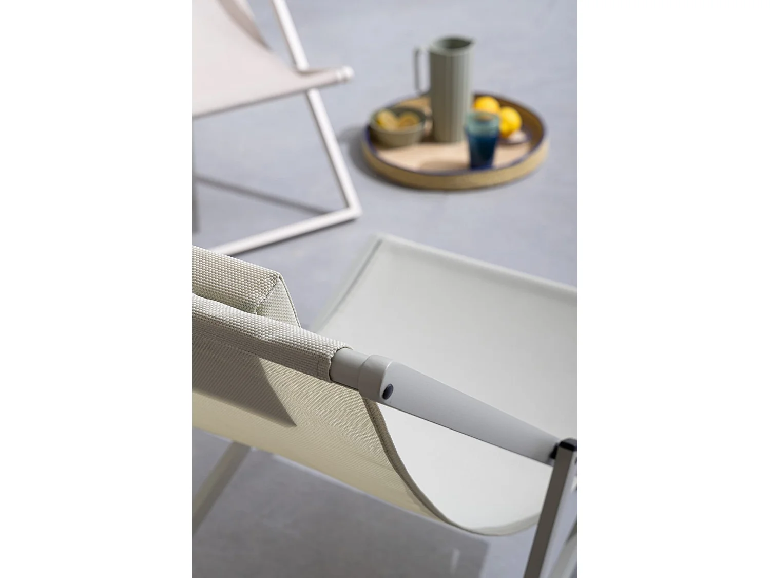 Lot de 4 chaises longues de jardin en textilène et structure en aluminium vert - TAYLOR