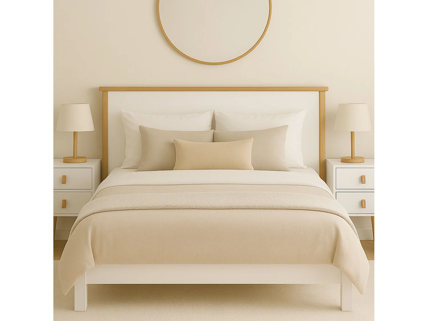 Cabecero de Cama Blanco de 168 cm en Melamina – Diseño Moderno y Minimalista para Dormitorio – Fácil Montaje