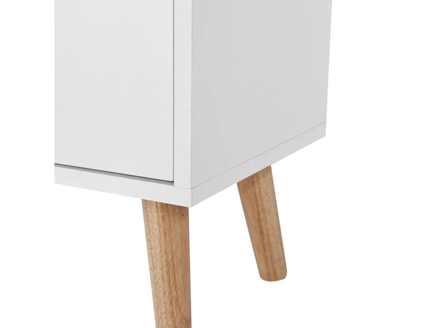 Estantería Blanca con 2 Puertas – 50x30x160 cm – Mueble Auxiliar Moderno con Patas de Madera de Pino – Diseño Nórdico y Funcional