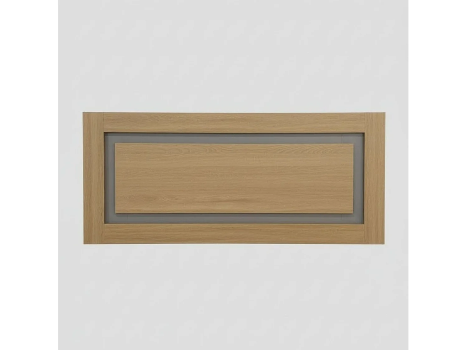 Conjunto de Dormitorio en Roble Natural – Cabecero 168 cm + 2 Mesitas de Noche con Cajones – Diseño Moderno con Detalles Metálicos Níquel