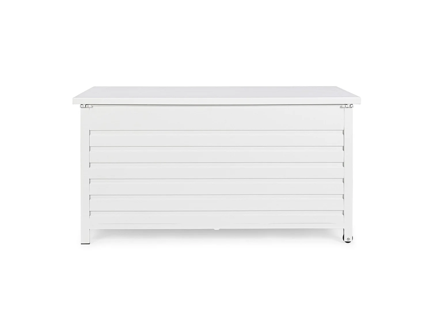Skrzynia ogrodowa z białego aluminium, z kółkami - BURGOS