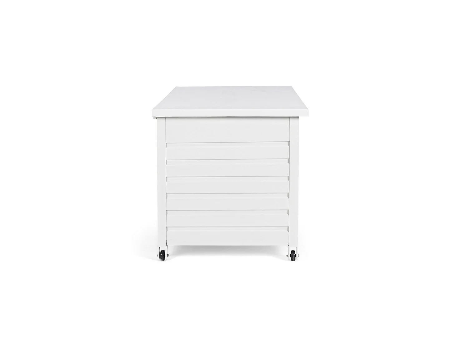 Skrzynia ogrodowa z białego aluminium, z kółkami - BURGOS