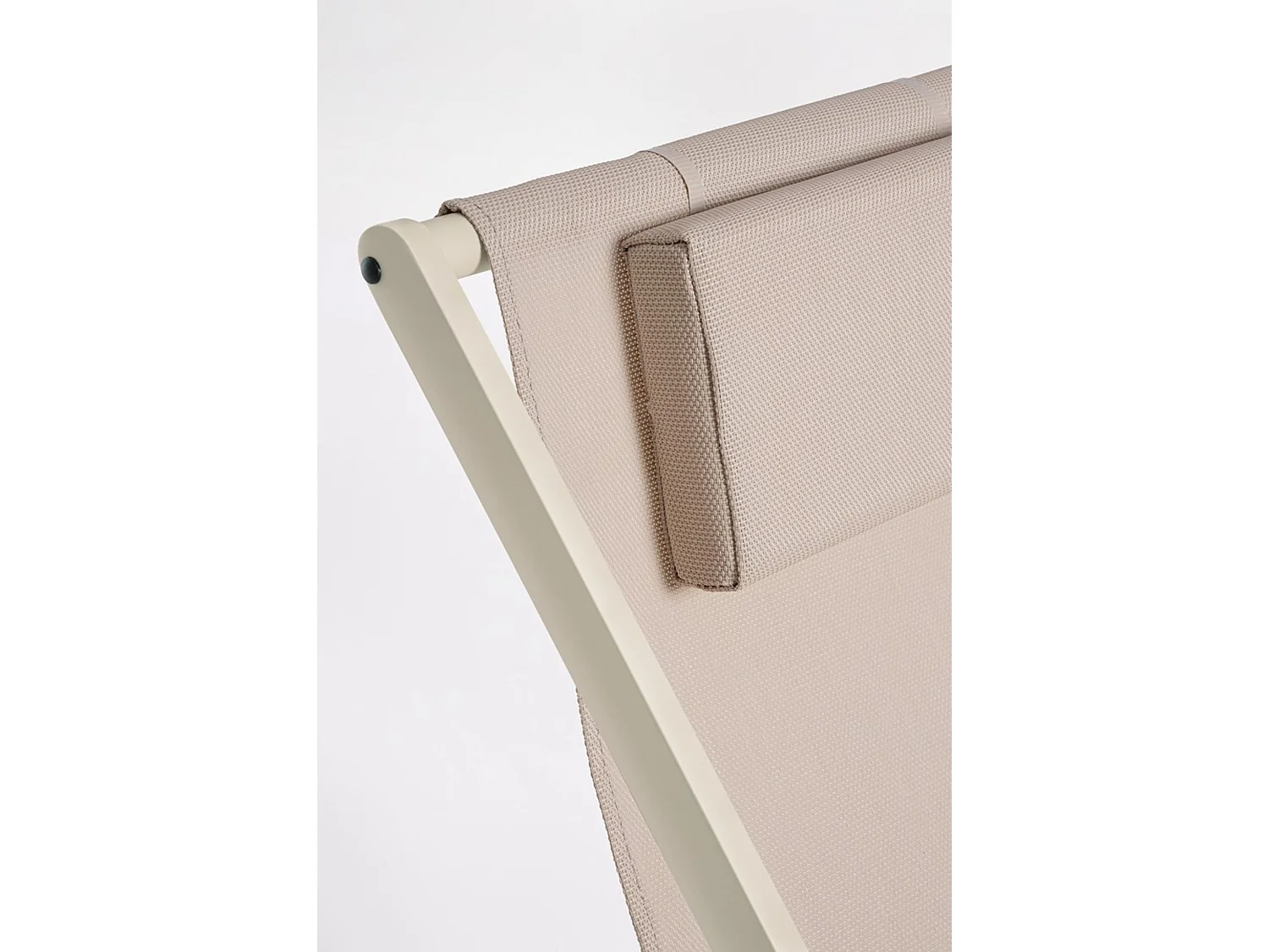 Lot de 4 chaises longues de jardin en textilène et structure en aluminium beige - TAYLOR