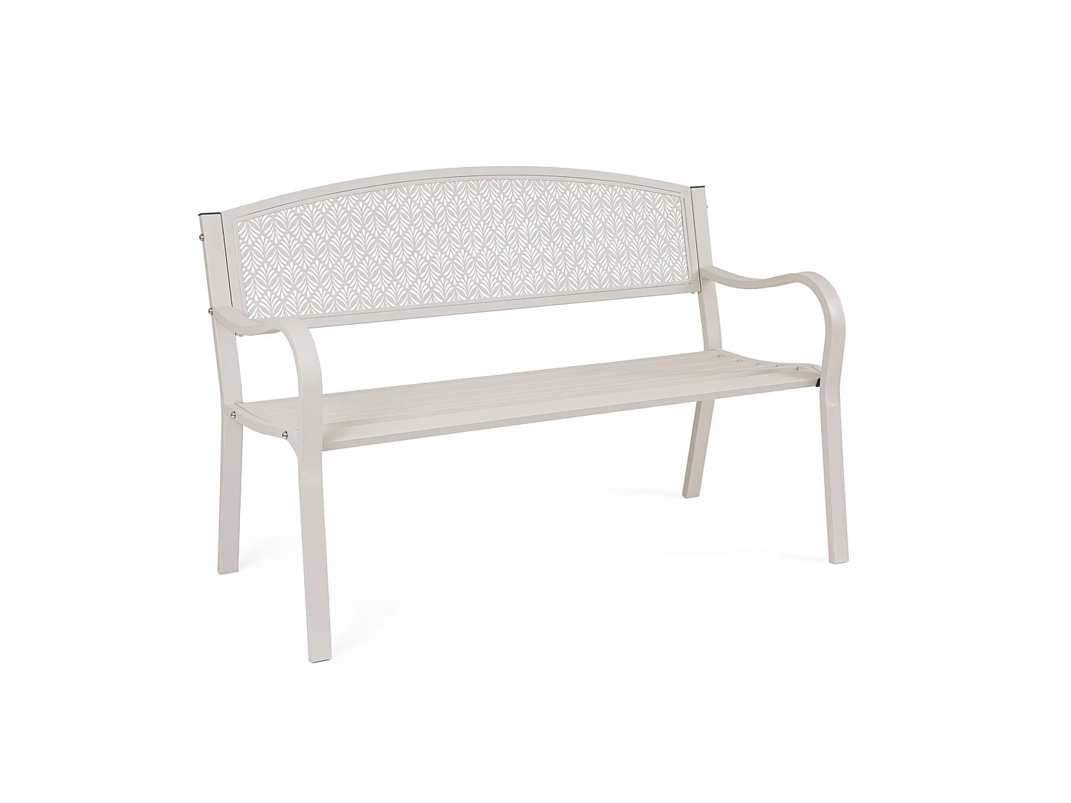 Panca 2 posti in acciaio beige opaco - LIZETTE