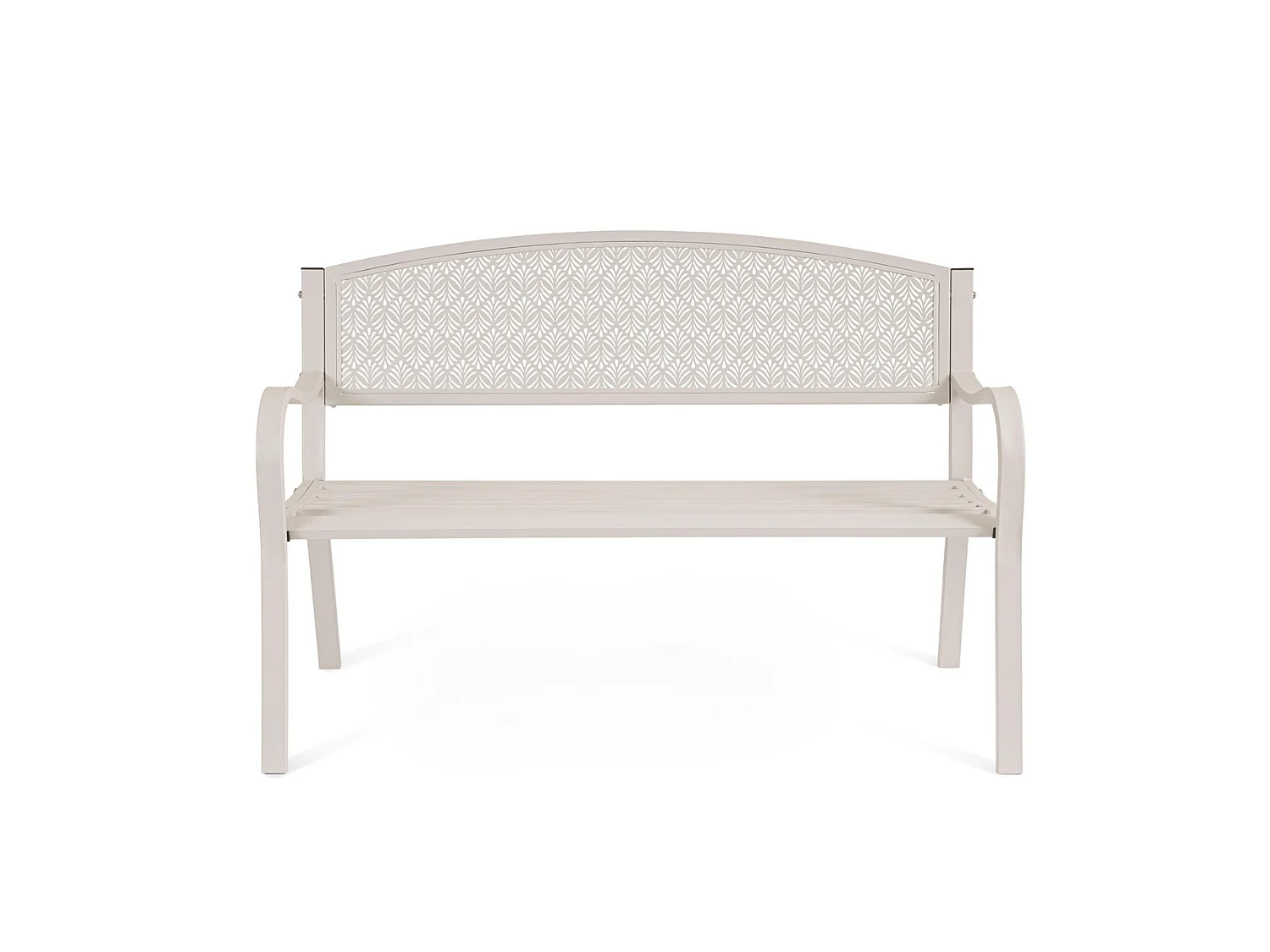 Panca 2 posti in acciaio beige opaco - LIZETTE