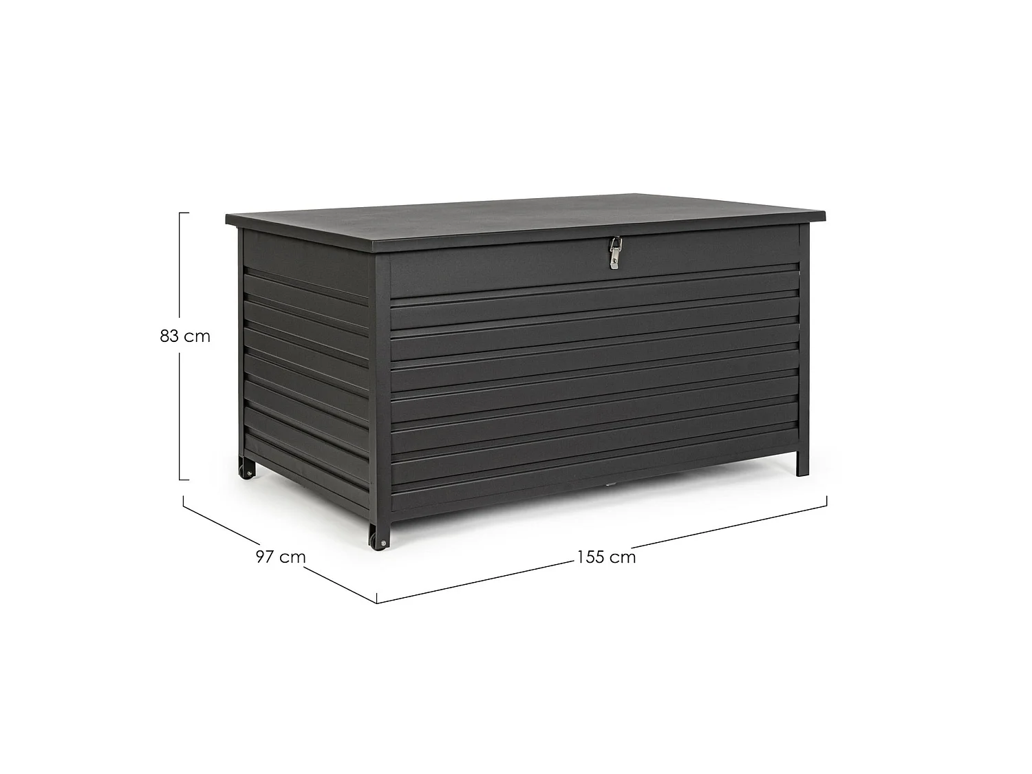 Skrzynia ogrodowa z antracytowego aluminium, z kółkami - BURGOS