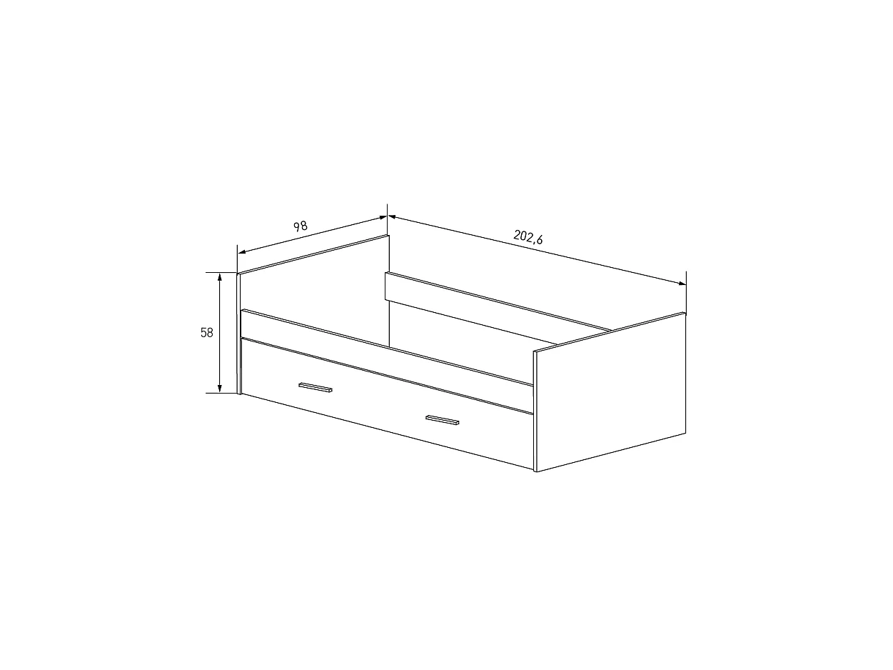 Cama Nido con Cajón de Almacenaje Mauvella Beige – 202,6x98x58 cm – Cama Juvenil Moderna en Melamina Resistente, Diseño Funcional y Elegante