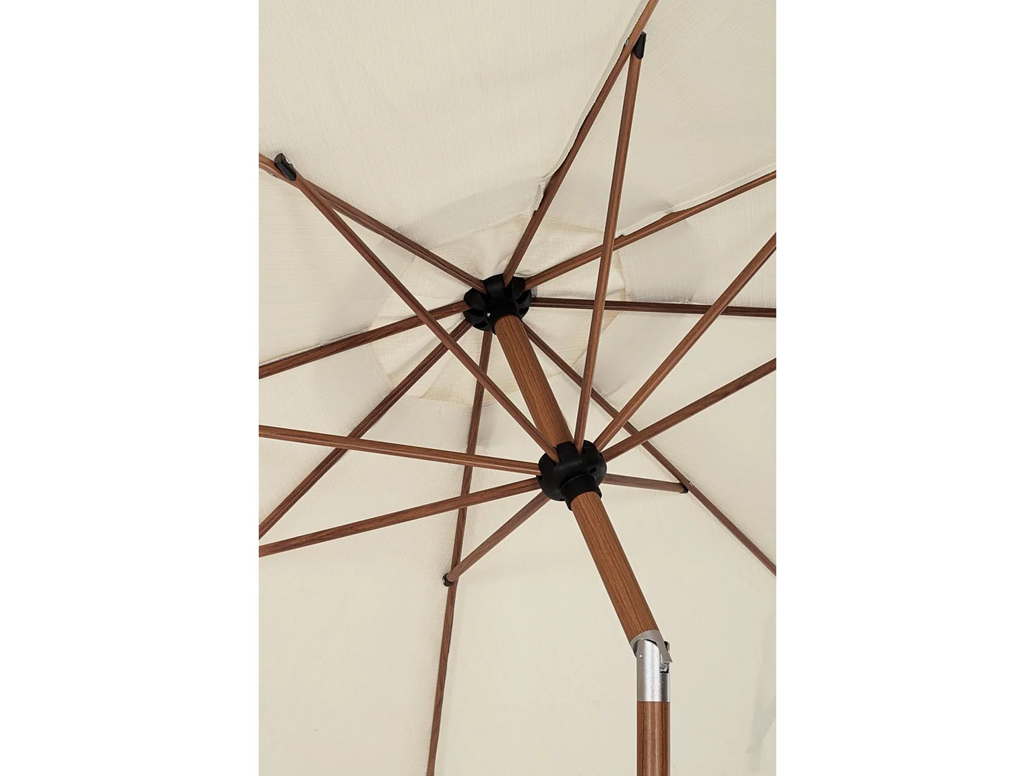 Parasol rond avec finition effet bois - PALINURO