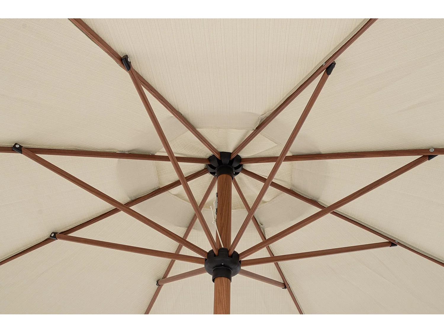 Parasol rond avec finition effet bois - PALINURO