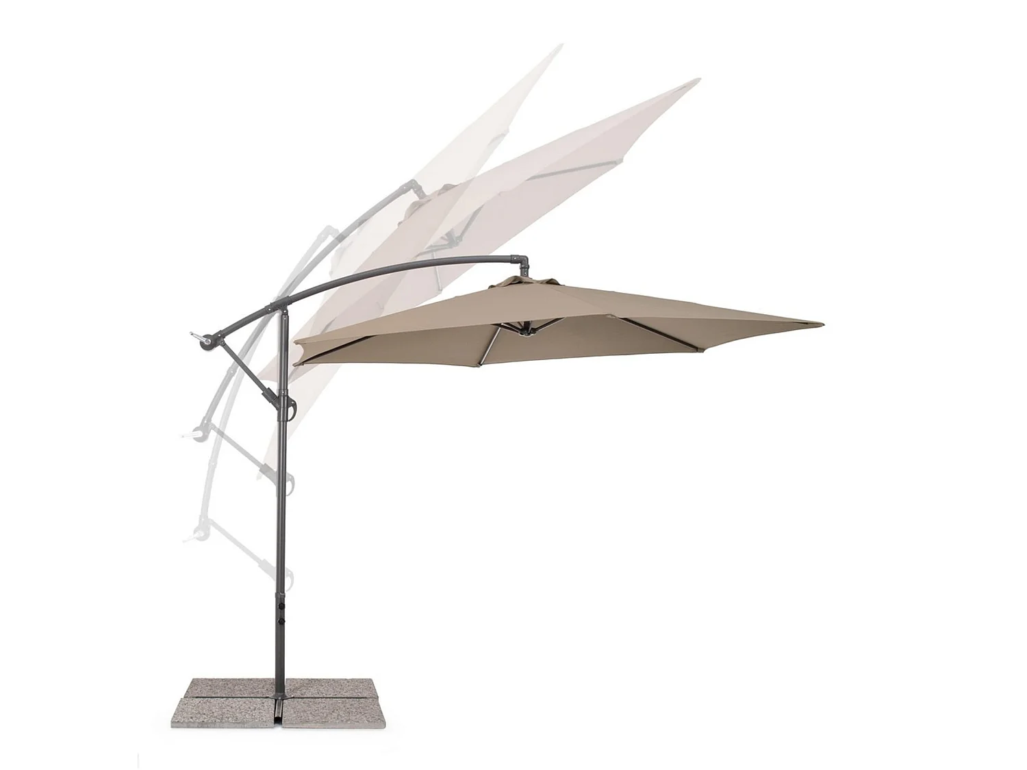 Parasol à bras taupe et anthracite - SINEU