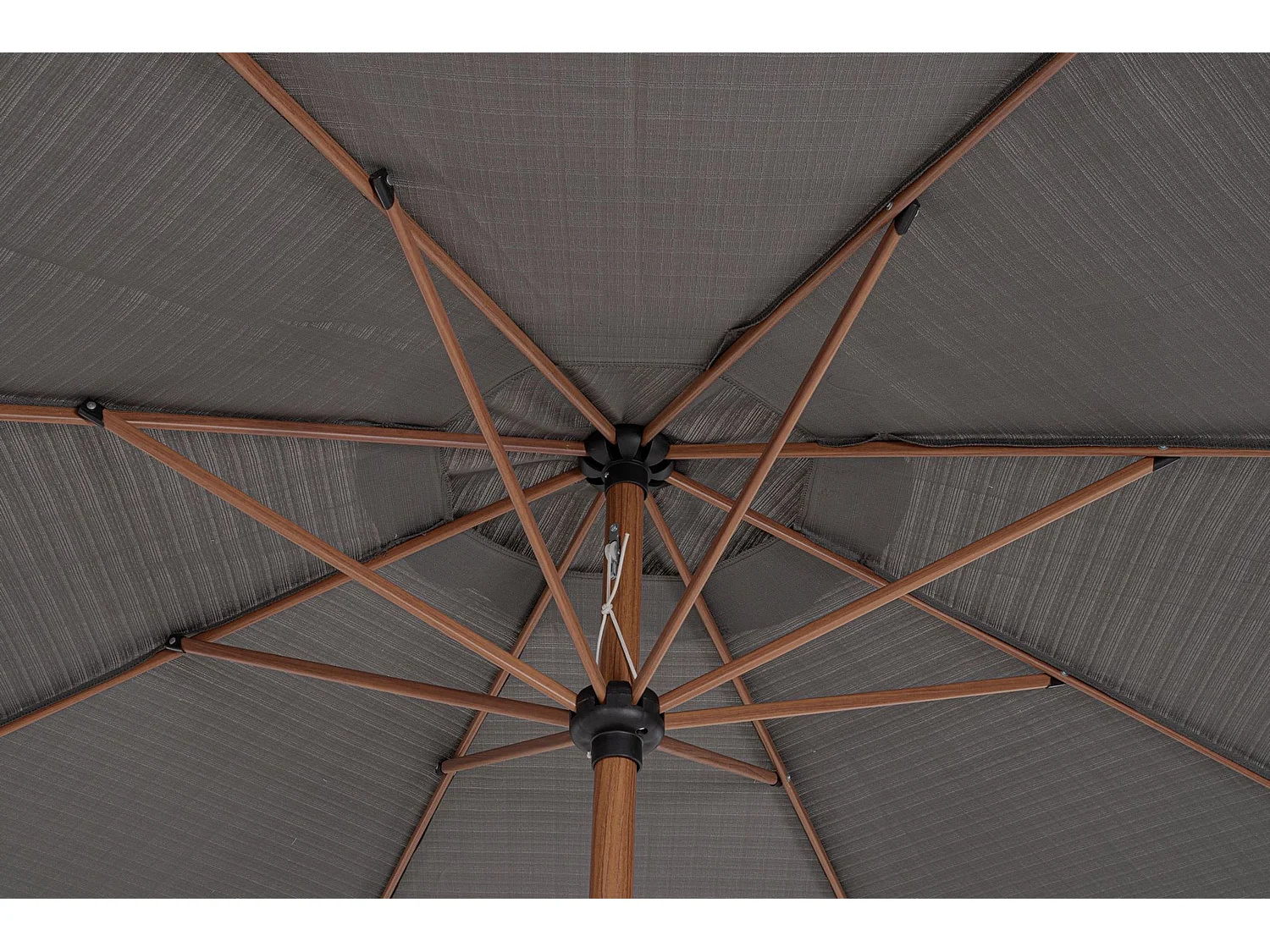 Parasol rond avec finition effet bois - PALINURO