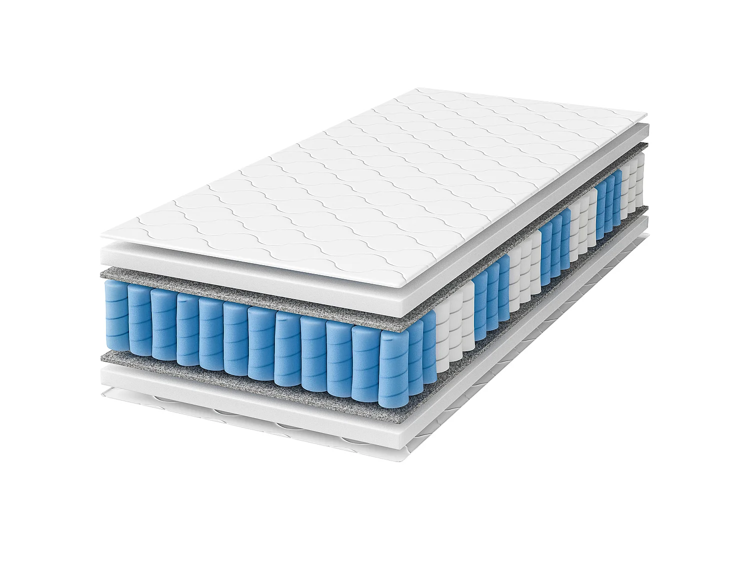 Matelas 80 x 200 à ressorts ensachés, mi-ferme, 16 cm, SUPER TINO, réversible H3