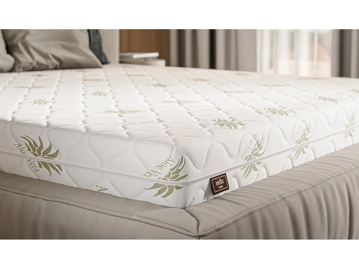 Matelas 120x200 Premium Black 24 cm avec couche de massage, housse amovible Aloe Vera