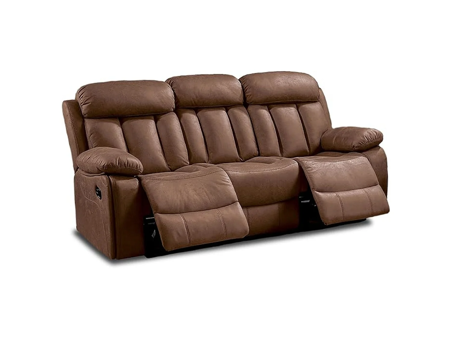 Sofá Relax Manual 3 Plazas  – Confort y Diseño Moderno con Respaldo y Reposapiés Reclinables – Color Chocolate