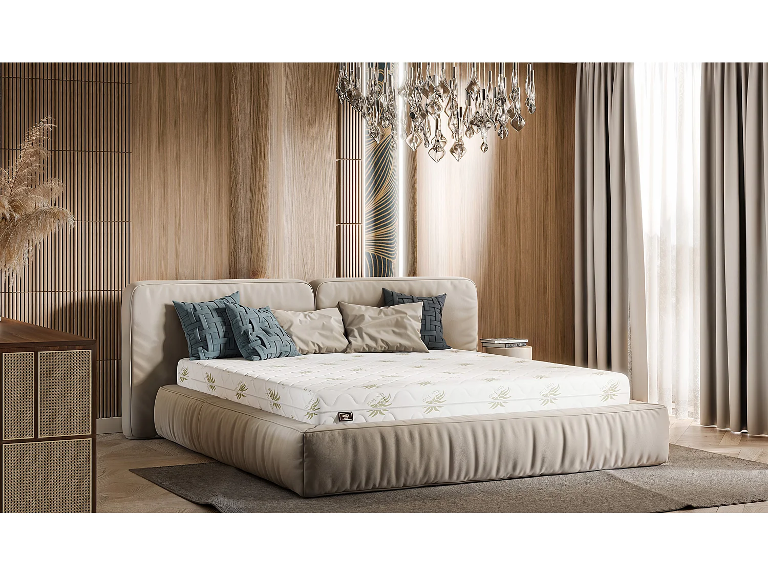 Matelas 90x200 Premium Black 24 cm avec couche de massage, housse amovible Aloe Vera