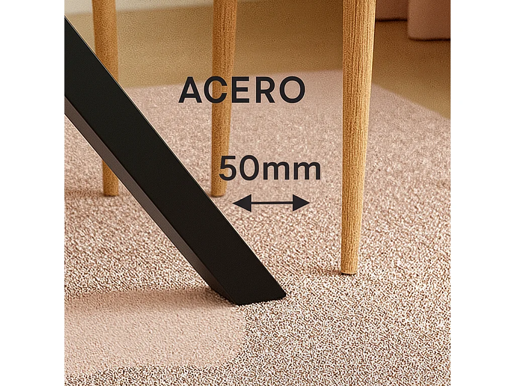 Mesa de Comedor Rectangular en Roble con Patas Metálicas Negras – 140x80x75 cm – Diseño Moderno y Funcional en Melamina de 30 mm