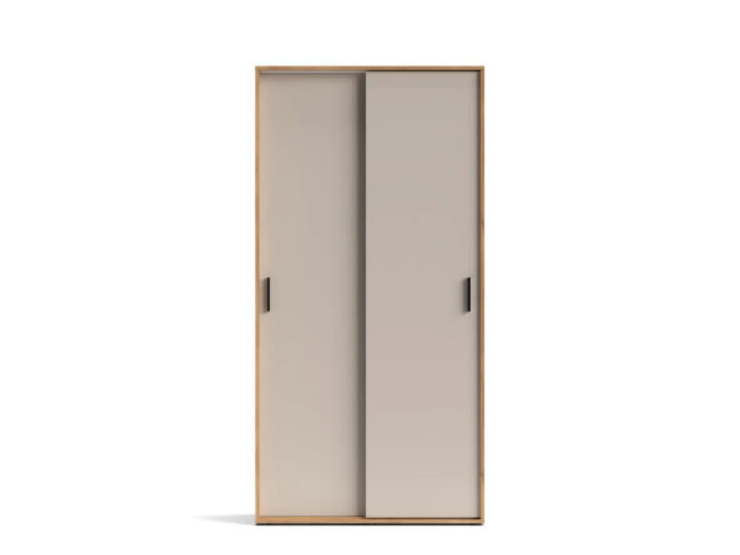 Armario Ropero con 2 Puertas Correderas Mauvella Beige – 200x100x50 cm – Mueble Auxiliar de Dormitorio Moderno con Baldas y Barra para Colgar