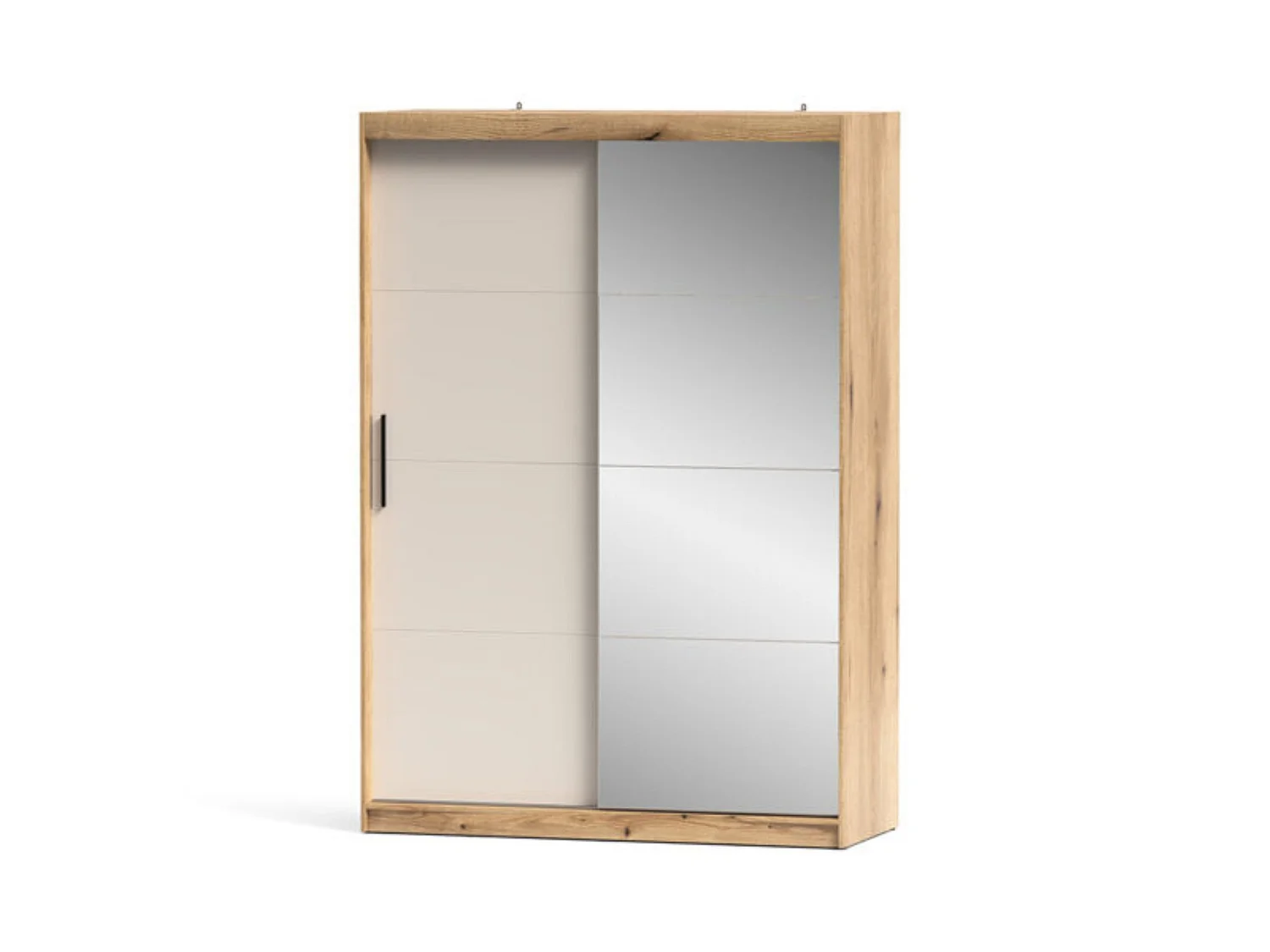 Armario de 2 Puertas Correderas con Espejo de Cuerpo Entero, Gran Capacidad (216 x 150 x 62 cm), Incluye 5 Estantes y Barra de Colgar