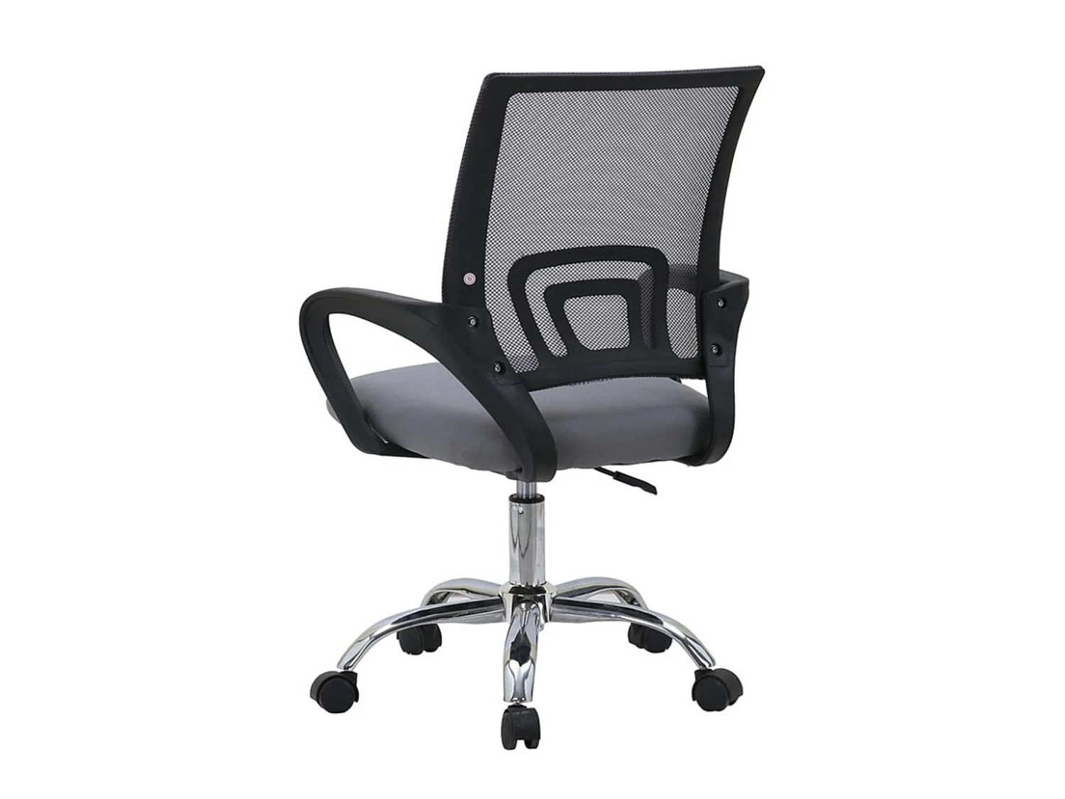 Silla de Oficina con Altura Regulable, Asiento Tapizado en Tela, Respaldo de Malla, Base y Patas Cromadas, Color Gris - Negro, 81–90 x 52 x 59 cm