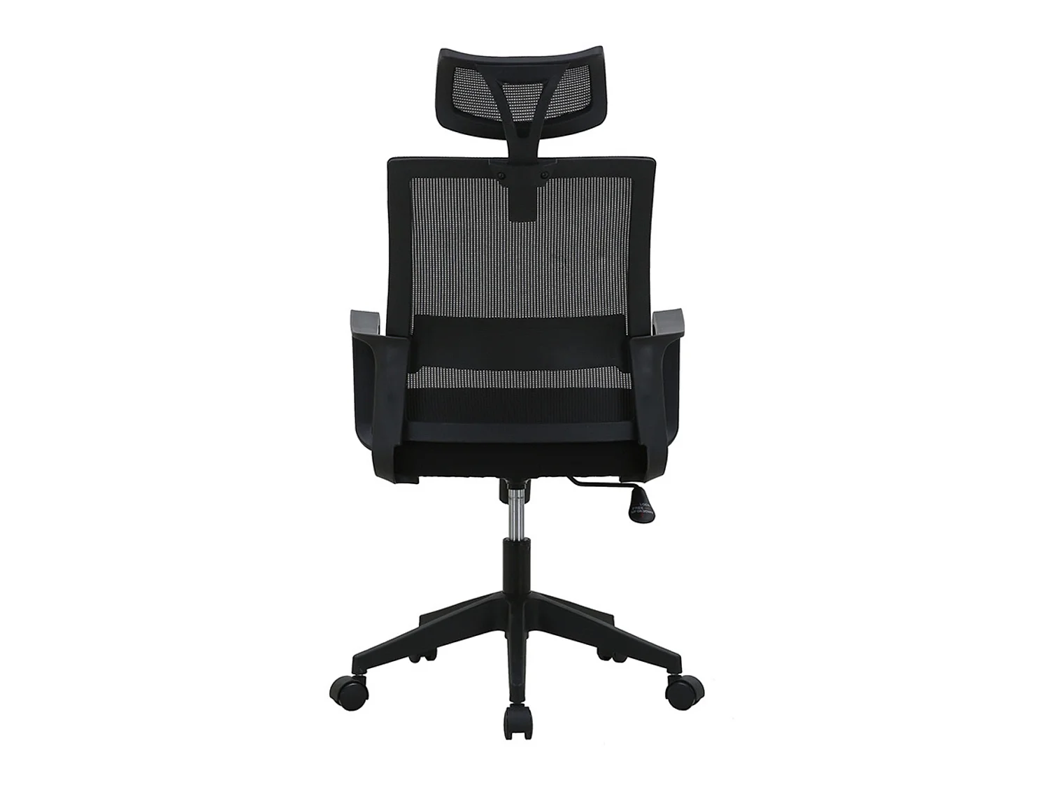 Silla de Oficina Ergonómica con Altura Regulable, Asiento Tapizado en Tela, Respaldo y Reposacabezas de Malla, Estructura y Ruedas de Nylon, Negro, 11