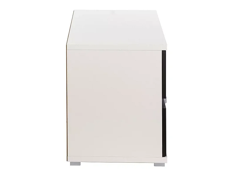 Dormitorio de Matrimonio Completo – Cabecero 259 cm, 2 Mesitas de Noche y Sinfonier de 5 Cajones – Diseño Moderno en Blanco y Negro.