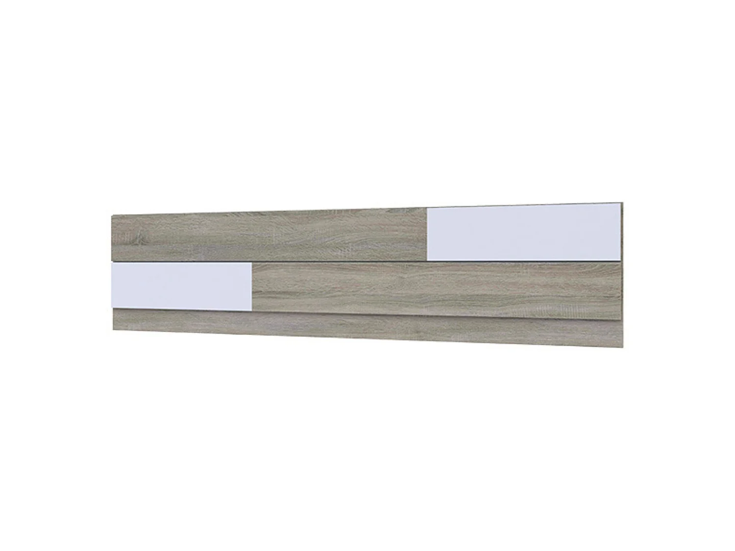 Pack Dormitorio Completo Meyvaser – Cabecero 220 cm + 2 Mesitas de Noche 3 Cajones + Cómoda 4 Cajones, Color Cambria y Blanco, Estilo Moderno