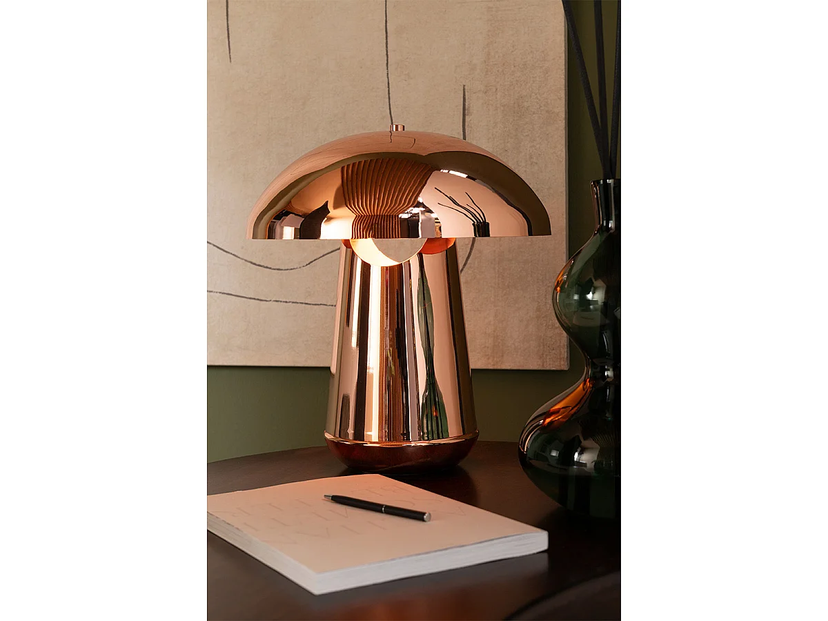 Lampe à Poser Design en Métal "Champignon" 43cm Cuivre