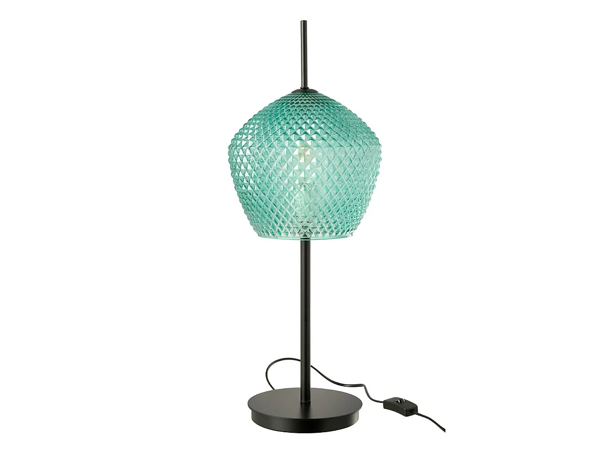 Lampe à Poser en Verre Design "Jenna" 60cm Bleu