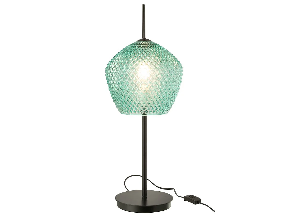 Lampe à Poser en Verre Design "Jenna" 60cm Bleu